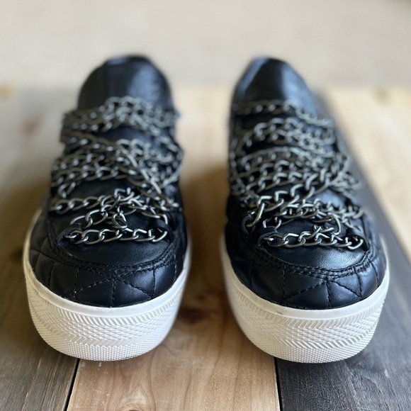 ASH Jewel Bis Chain Black Quilted Leather Platform Sneakers 38 - Picture 5 of 12